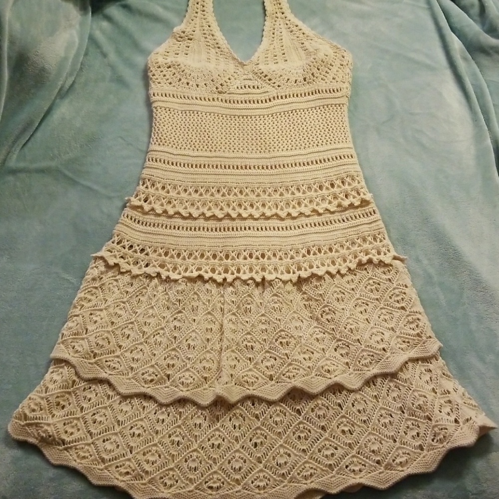 VS crochet halter dress L nwot